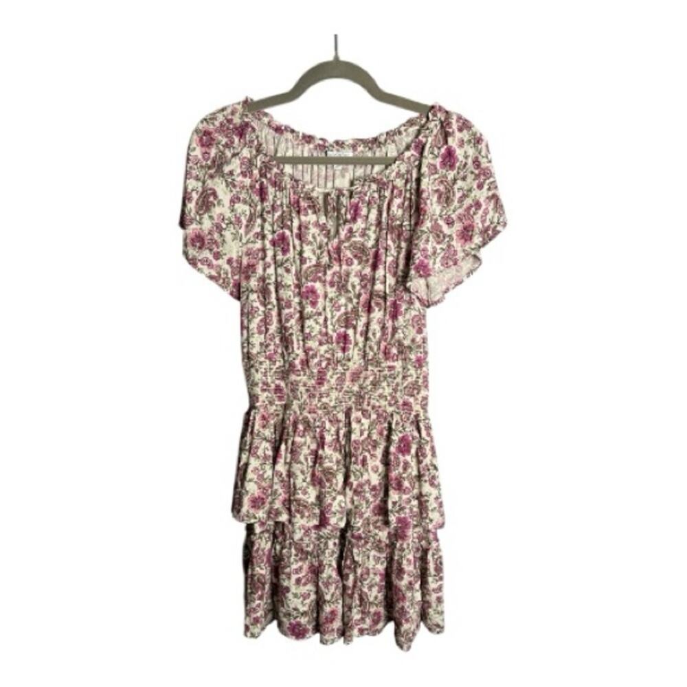 Anthropologie Patrons of Peace Purple & White Ruffle Dress M